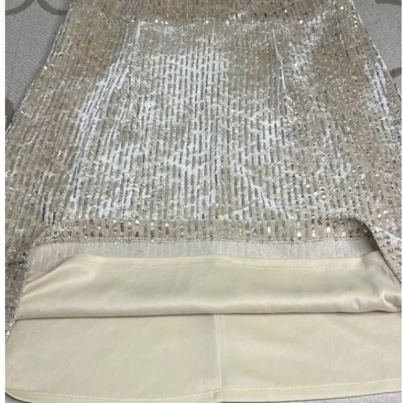 Julia Jordan Women's Ivory Sequin Fit & Flare Velvet Sheath Dress Size 14 - Picture 6 of 16